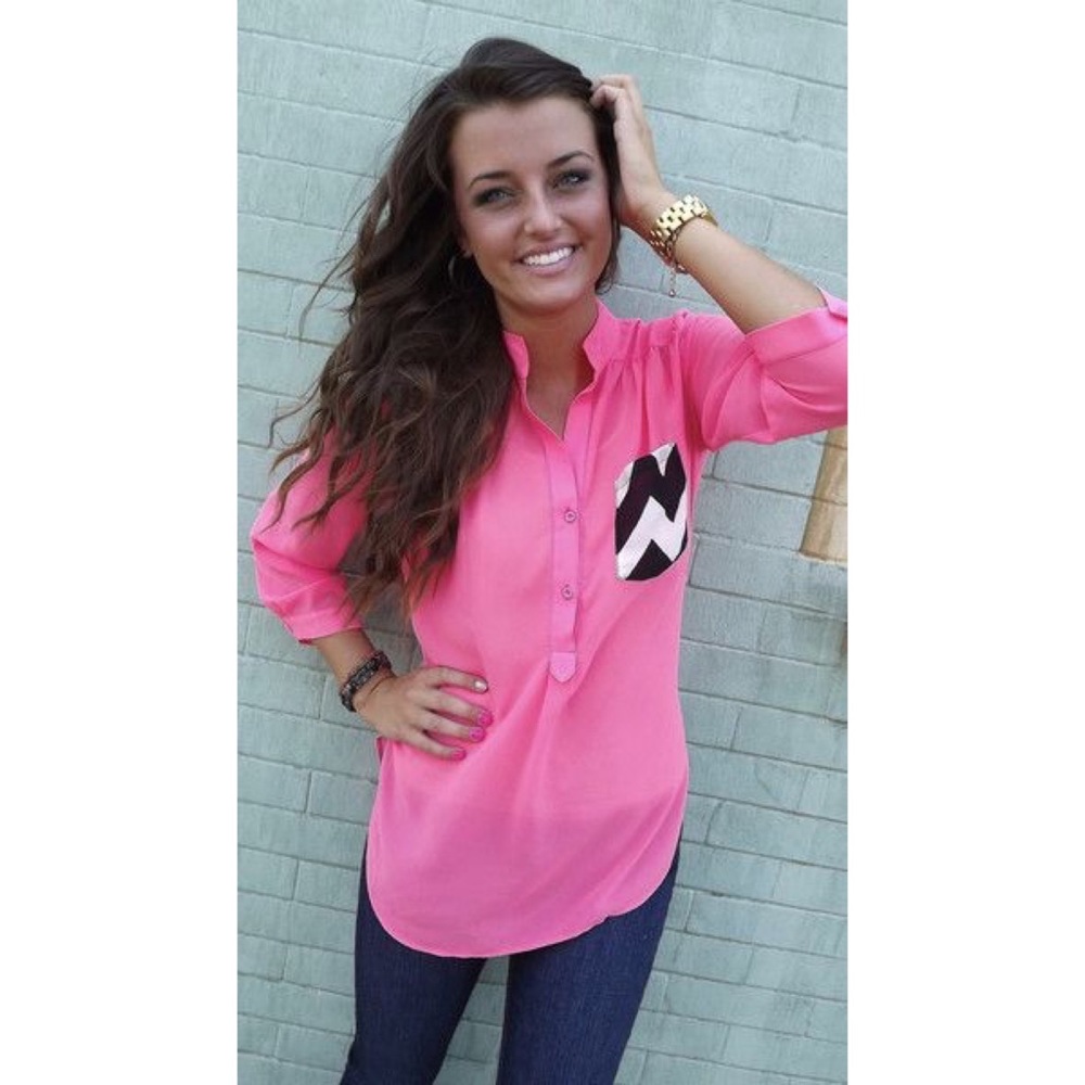 Y2K Vici Collection Hot Pink Chiffon Blouse S